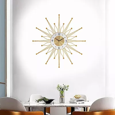 19.7 Inch Retro Metal Art Sunburst Clock Mid Century Modern Wall Vintage Clock • $55