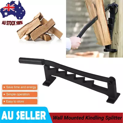 1×Wall Mounted Wood Kindling Splitter High Carbon Steel Manual Fire Wood Cutter • $56.98