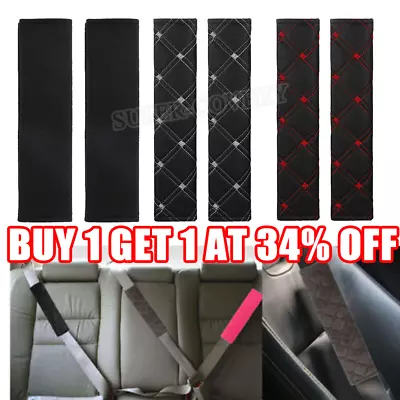 2PCS Car Seat Belt Cover Pads Car Safety Cushion Covers Strap Pad For Adult Kids • £3.36