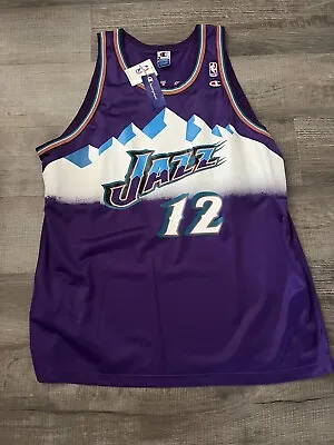 $26 • Buy Vintage Champion Utah Jazz John Stockton #12 Big Mountain Purple Jersey 2XL NWT
