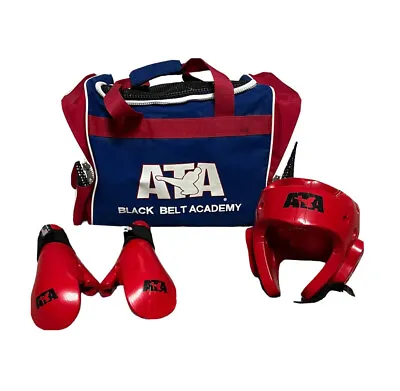 ATA Taekwondo USA Duffle Bag Gear Sparring Set - Bag Helmet Gloves Set • $39.99