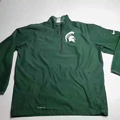 Nike Storm-Fit Michigan State Spartans 1/4 Zip Windbreaker Jacket Men Size Large • $32