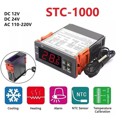 $13.99 • Buy 110-220V STC-1000 Temperature Controller Temp Sensor Thermostat Control Digital
