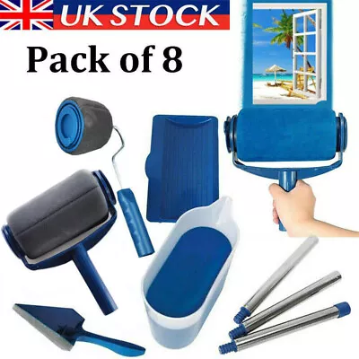8PCS Paint Runner Pro Brush Set Painting Roller Wall Painting Handle Tools UK • £13.45