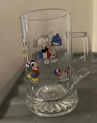 Rare Disneyland Paris Mickey Mouse Around Europe Heavy Glass Tankard Collectable • $9.98