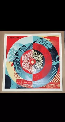 Obey Giant Global Harmony Print Signed Poster Shepard Fairey 145/550 In Hand • £128.27