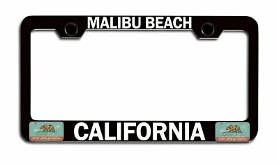 MALIBU BEACH CALIFORNIA Californian Steel License Plate Frame. CAN PERSONALIZE • $15.95