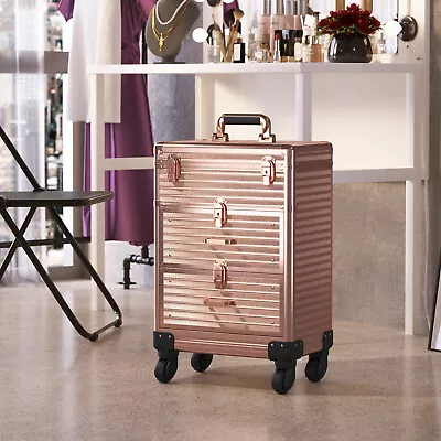 Nail Technician Case Cosmetic Vanity Beauty Trolley Make-up Hairdressing Storage • £69.95