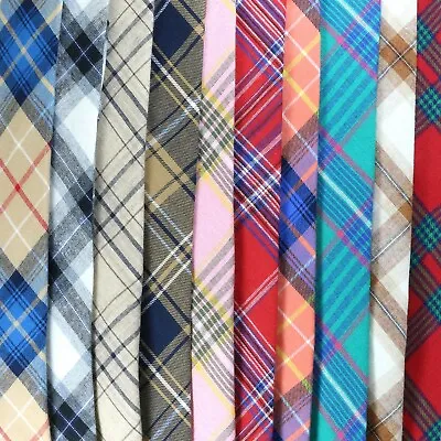 Tie Co Men's Premium 6cm Slim Wool Tweed Twill Tartan Check Neck Ties - Red Navy • £9.99