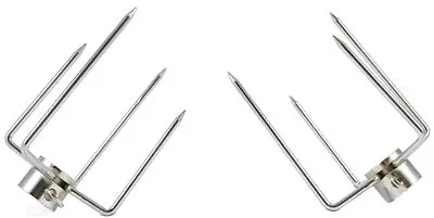 £14.99 • Buy Stainless Steel Bbq Charcoal Or Gas Replacement Rotisserie Spit Forks X 2