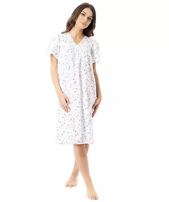 £16.86 • Buy NEW Ladies INCONTINENCE OPEN BACK Poly Cotton Nightdress Nightie Hospital Gown