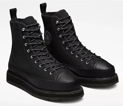 Mens 10.5 Converse CT Crafted Hiker Boot Hi Black Leather Boots MSRP$140 173213C • $50