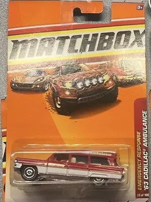 Matchbox Emergency Response ‘63 Cadillac Ambulance - #55 Of 100 • $12