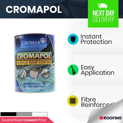 £34.99 • Buy Cromapol | Acrylic Roof Coat | Roof Paint Sealant | Waterproof | 4 Colours | 5kg