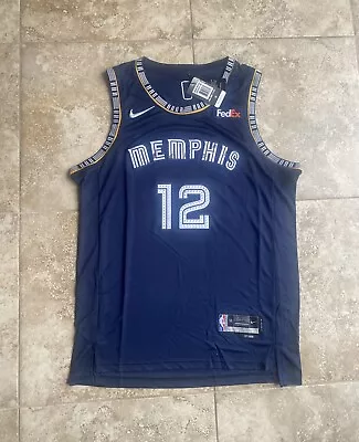 NEW Ja Morant #12 Memphis Grizzlies Navy City Edition Jersey Adult Size 50 • $40
