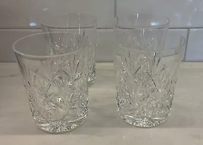 4-WATERFORD Crystal Rare EVE DOUBLE OLD FASHIONED FLAT TUMBLER GLASSES • $65