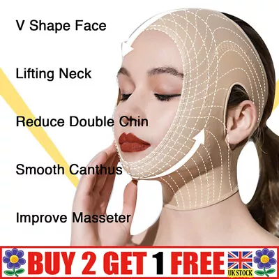 Reusable V Line Mask Facial Slimming Strap Double Chin Reducer Chin Lifting BeSG • £4.71