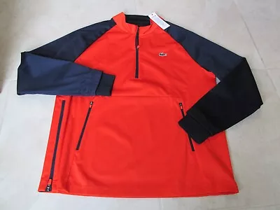 NEW Lacoste SPORT Two-material Golf Sweatshirt Jacket Men L Orange Blue $165.00 • $144.37