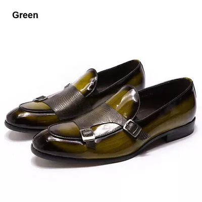 2021 Patent Leather Men's Loafers Wedding Party Dress Shoes Black Green  • $119.82