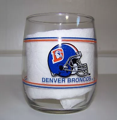 Vintage DENVER BRONCOS 3-3/4” Drinking Glass NFL Stemless 12oz Tumbler  • $16.95