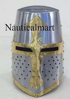 Medieval Templar Knight Crusader Helmet Armor For Larp SCA~Collectible~Gift • $109.71