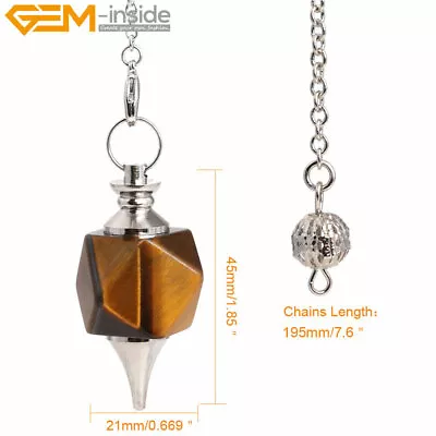 7 Chakra Reiki Natural Yellow Tiger Eye Merkaba Pendulum Dowsing Pendant Energy • $5.12