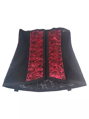 Rago 2107 Waist Underbust Corset Trainer Vtg Retro Cincher Red/Black Small/26 • $29.99