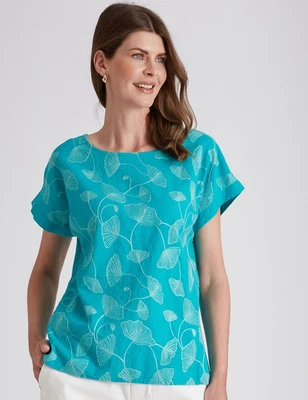 $24.29 • Buy W.Lane Linen Leaf Embroidery Top Womens Clothing  Tops Tunic