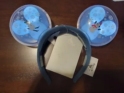 Disney Parks Light Up Mickey Mouse Holiday Snowman Snowflake Ears New • $29