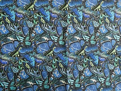 New Unwashed Elizabeth's Studio Blue Monarch Butterfly Cotton Fabric - 1 Yard • $12.99