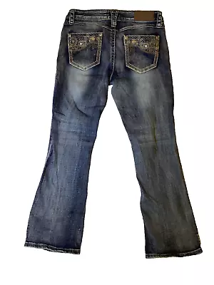 Cowgirl Up Denim Thick Stitch Jeans 29/32 Boot Cut Emroidered Pockets PreOwned • $23.50