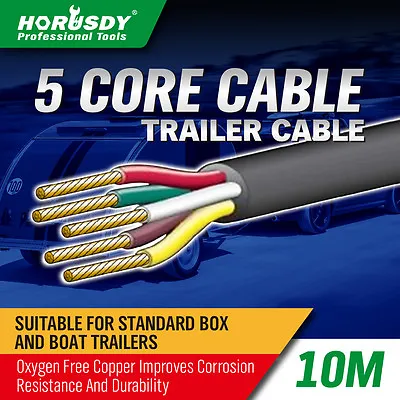 10M X 5 Core Wire Cable Trailer Cable Automotive Boat Caravan Truck Coil V90 PVC • $23.59