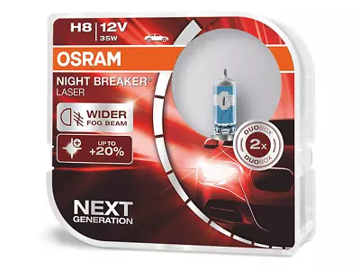 Osram H8 Night Breaker Laser Halogen Fog Headlight Bulbs | 64212NL | Pack Of 2 • $34.99