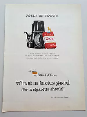 1963 Winston Filter Cigarettes Smoking Camera Tobacco Vintage Magazine Print Ad • $9.99