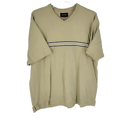 Vintage Eddie Bauer Striped Short Sleeve V Neck Pullover T-Shirt 3XL Tall 3XLT • $7.18