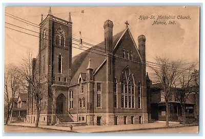 C1910 High Street Methodist Church Muncie Indiana IN Unposted Antique Postcard • $9.95