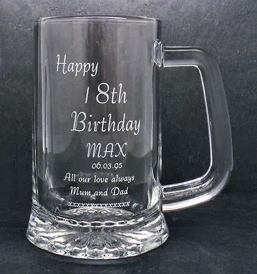£13.99 • Buy Personalised 1 Pint Glass Tankard 18th 21st 30th Birthday Free Gift Box RH