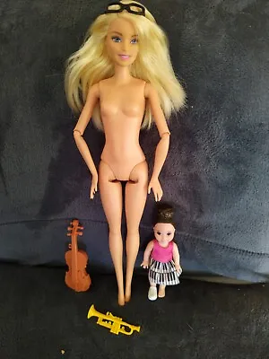 Barbie FXP18 Music Teacher Doll & Student Doll Violin Trumpet Glasses • $6.22