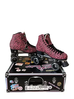 Sold Out Moxi Roller Skates Rare Ivy City Pink Leopard Print Size 8 • $200