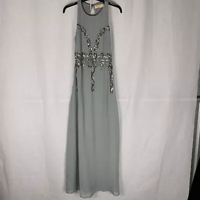 Ladies Dress Size 6 Petite MAYA DELUXE Grey Sequin Maxi Party Prom Occasion  • £22.99