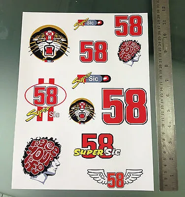 Marco Simoncelli Stickers - Large Decal Sticker Kit (A4 Size Sheet) • $13.04