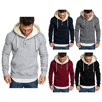 Men's Pullover Long Sleeve Hoodie Top Fitness Sweatshirt Casual Blouse Slim Fit • $31.13
