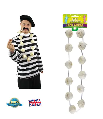 GARLIC GARLAND French Man Stag Night Fancy Dress Costume Outfit Vampire Slayer • £9.69