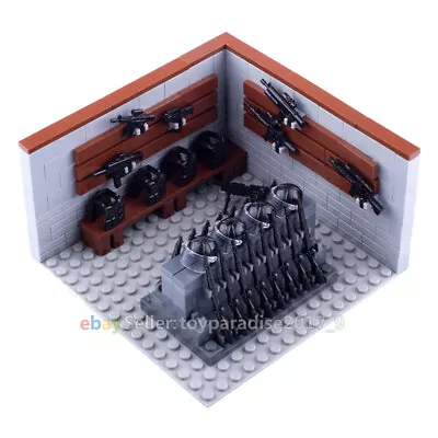 MOC Modern WWII Military Weapon Battle Scene Arsenal Weapon Storage Baseplate • $33.57