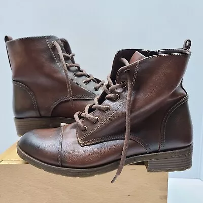 Xappeal Teri Womens Brown Ankle Boots Lace Up & Zipper Size 10 • $25.20