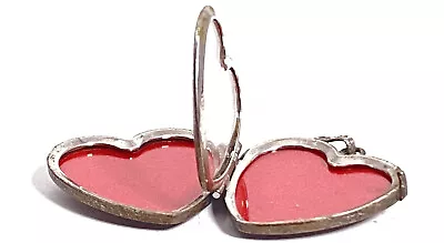 Vintage Sterling Silver Locket Heart Photo Pendant 925 • $50
