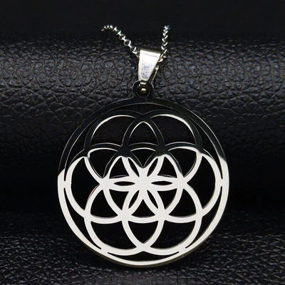 $10.99 • Buy Flower Of Life Necklace Stainless Steel Pendant Sacred Geometry Alchemy Jewelry