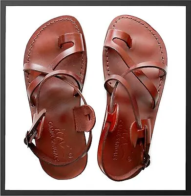 Camel Jesus Sandals Genuine Leather Greek Roman For Men Shoes US 5-16 EU 36-50 • $47.98