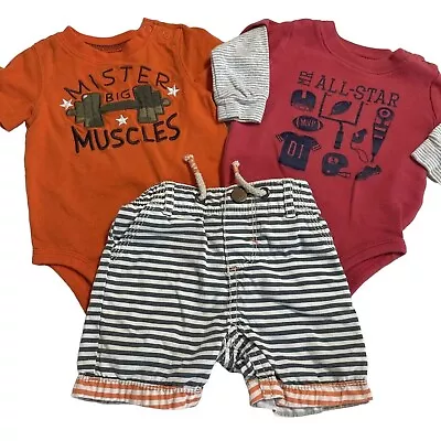 Short Outfit Lot Of 3 Size 3 Months Mixed Baby Boy's Clothing Rompers • $17.84