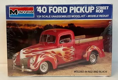 Vintage 1985 Monogram '40 Ford Pickup Street Rod 1:24 Scale Model Kit Brand New • $37